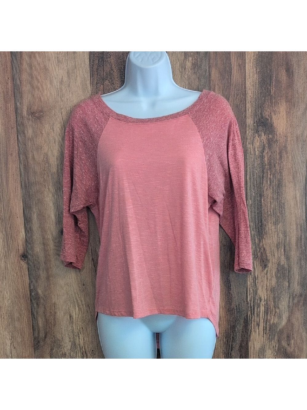 Mossimo Supply Co. Pink Raglan 3/4 Sleeve Lightweight Tee S 121JH